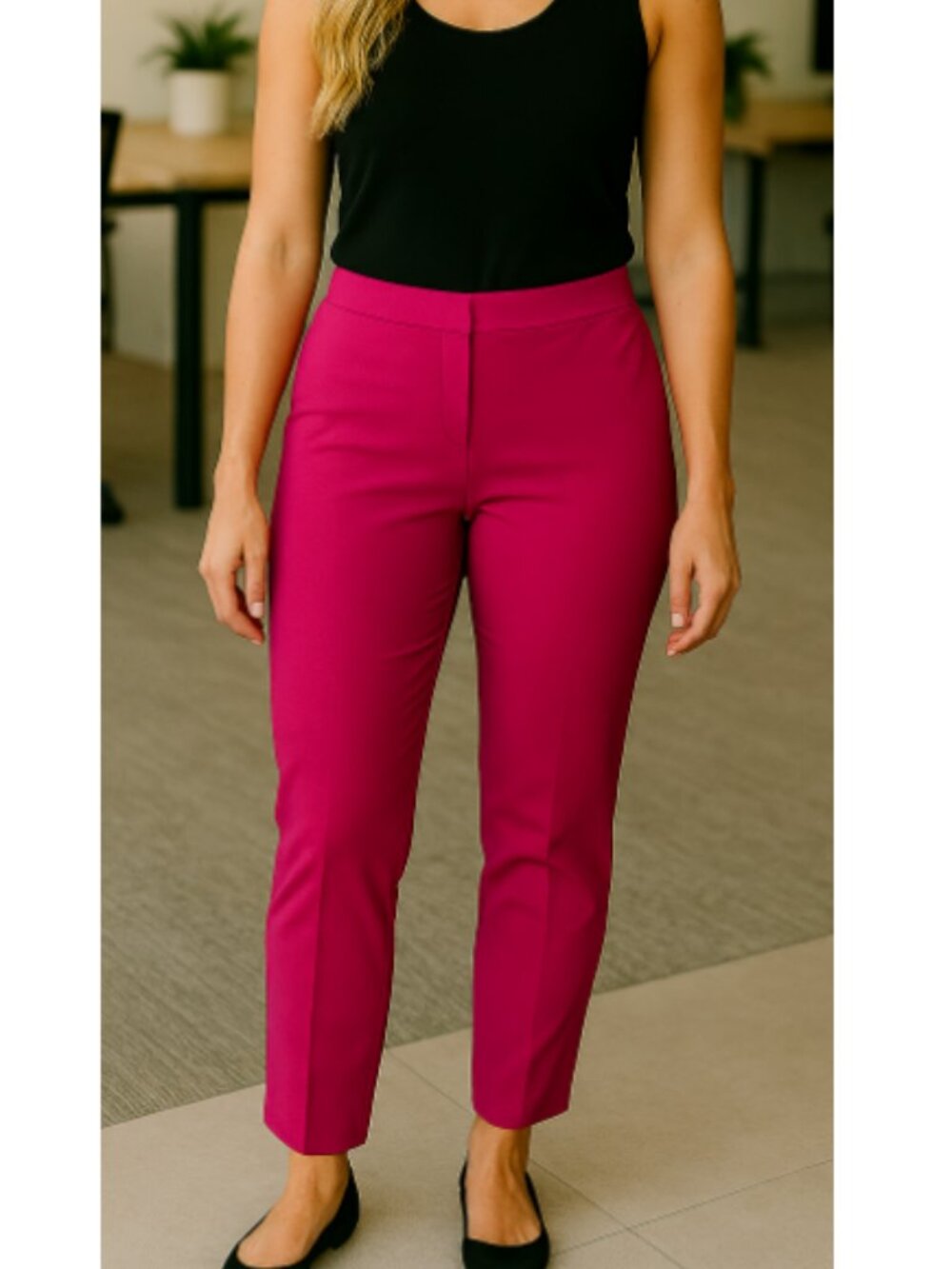 INC Hot Pink Pull-On Straight Leg Pants